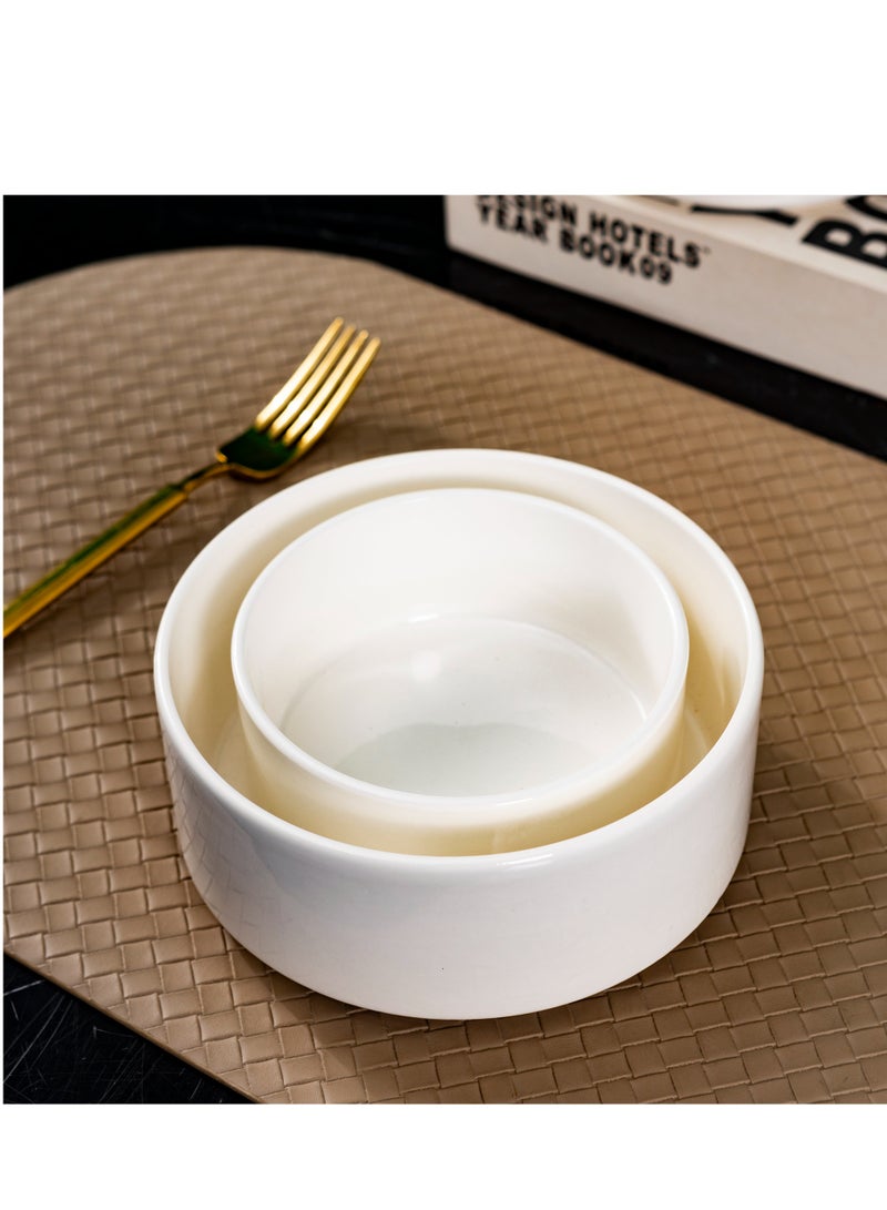 Elegant White Porcelain Dinner Set, 16-Piece Modern Ceramic Plates and Bowls - Microwave & Dishwasher Safe