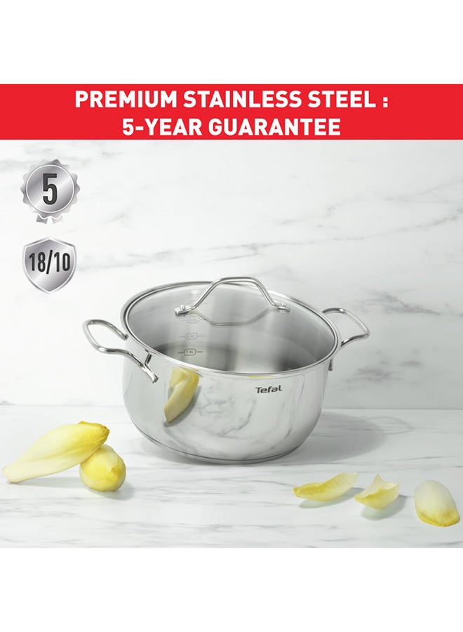 Intuition 20 cm Casserole, Premium Stainless Steel 18/10, 2.9 L, Induction, B8644474 Stainless Steel 20 cmcm