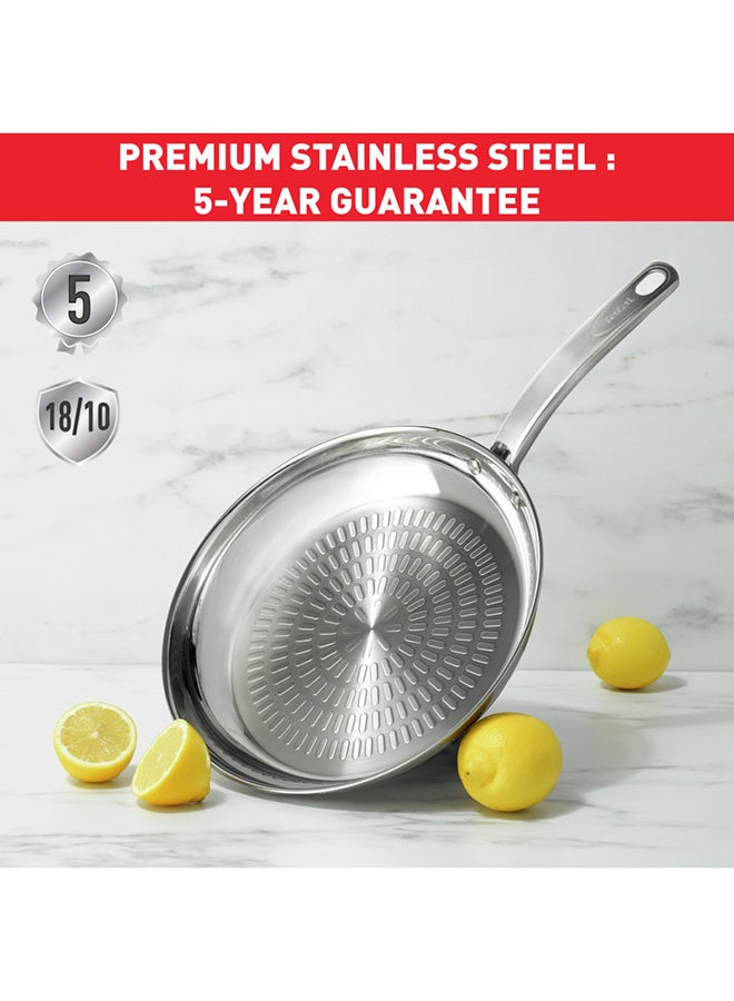 Intuition 24 cm Frypan, Premium Stainless Steel 18/10, Induction,  B8590435 Stainless Steel 24cm