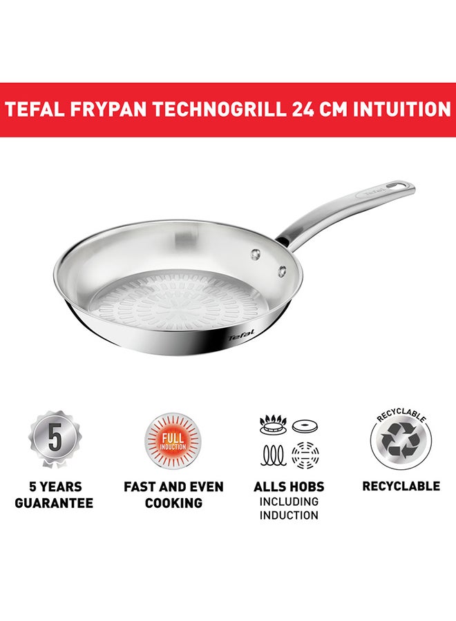 Intuition 24 cm Frypan, Premium Stainless Steel 18/10, Induction,  B8590435 Stainless Steel 24cm