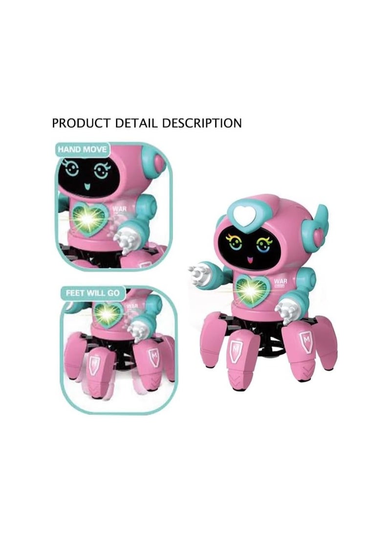 Bot Robot Pioneer Colorful Lights and Music All Direction Movement Dancing Robot Toys for Boys and Girls (PINK)