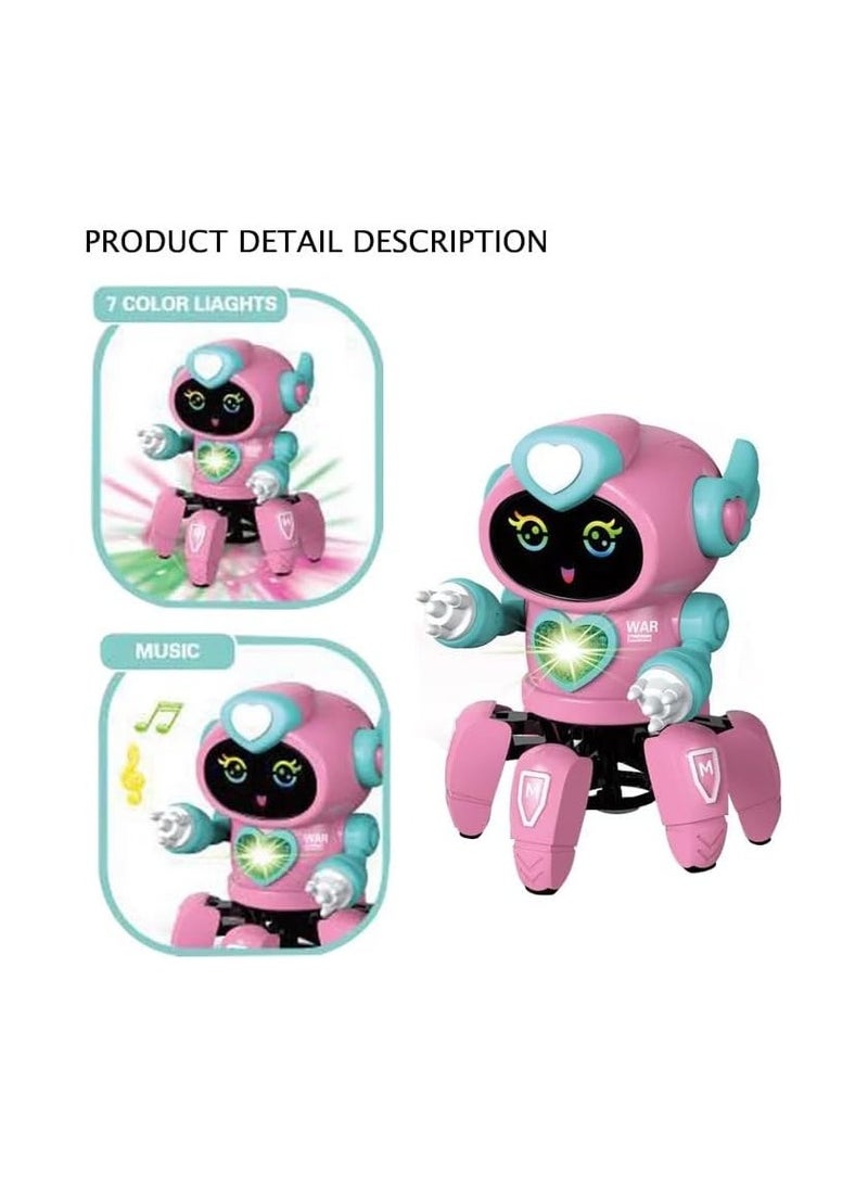 Bot Robot Pioneer Colorful Lights and Music All Direction Movement Dancing Robot Toys for Boys and Girls (PINK)