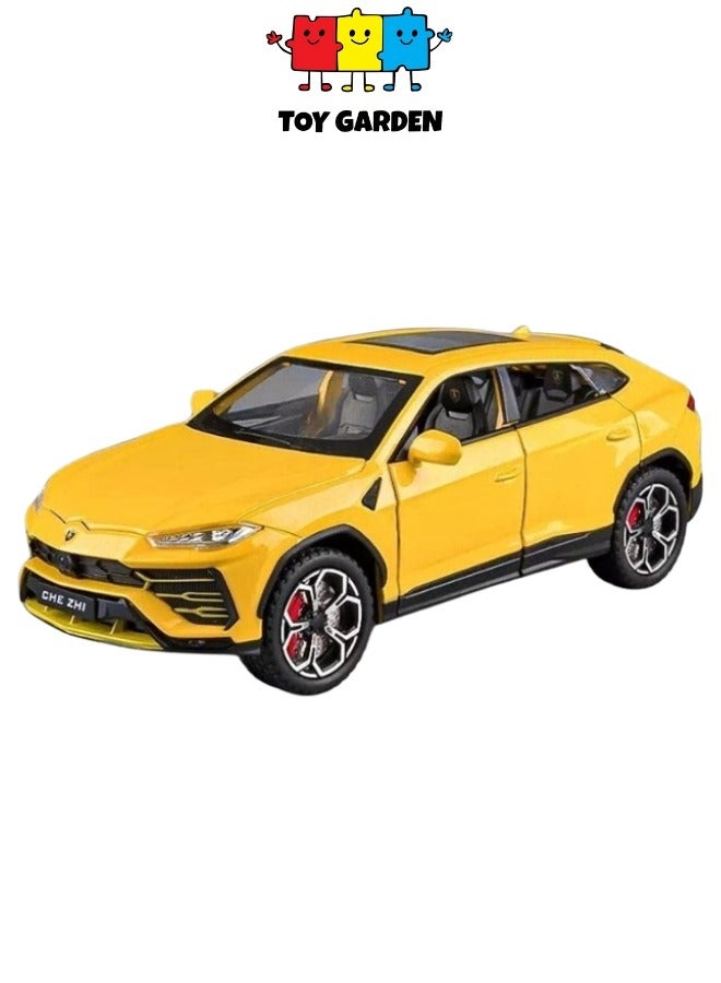 1:24 Simulation of Lamborghini Urus Diecast Car Model – Pull Back Alloy SUV Toy with Sound & Light – Kids Boys Girls Gift Collectible