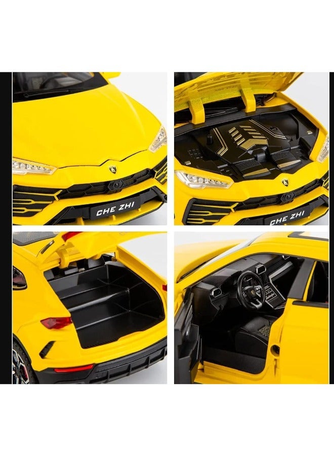1:24 Simulation of Lamborghini Urus Diecast Car Model – Pull Back Alloy SUV Toy with Sound & Light – Kids Boys Girls Gift Collectible
