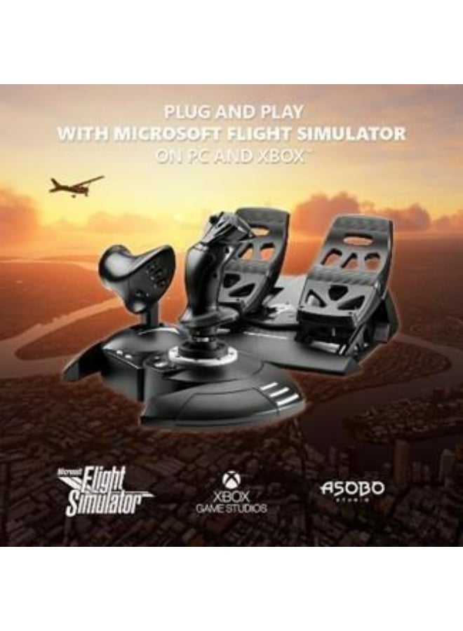 Thrustmaster T.Flight Full Kit X: Complete Kit for Flight Simulation, Joystick and Detachable Throttle, Rudder Pedals with Slide Rails, Compatible with Xbox Series X|S, Xbox One and PC