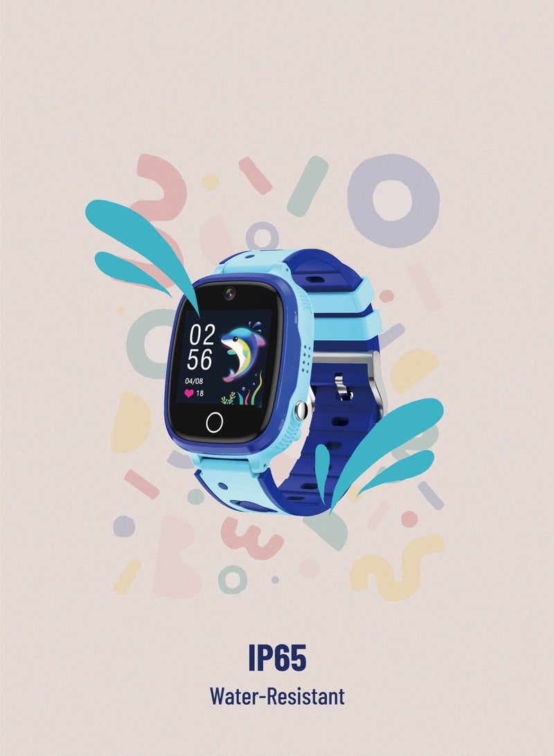 4G Kids GPS Smart Watch with Setracker 2 app - Blue