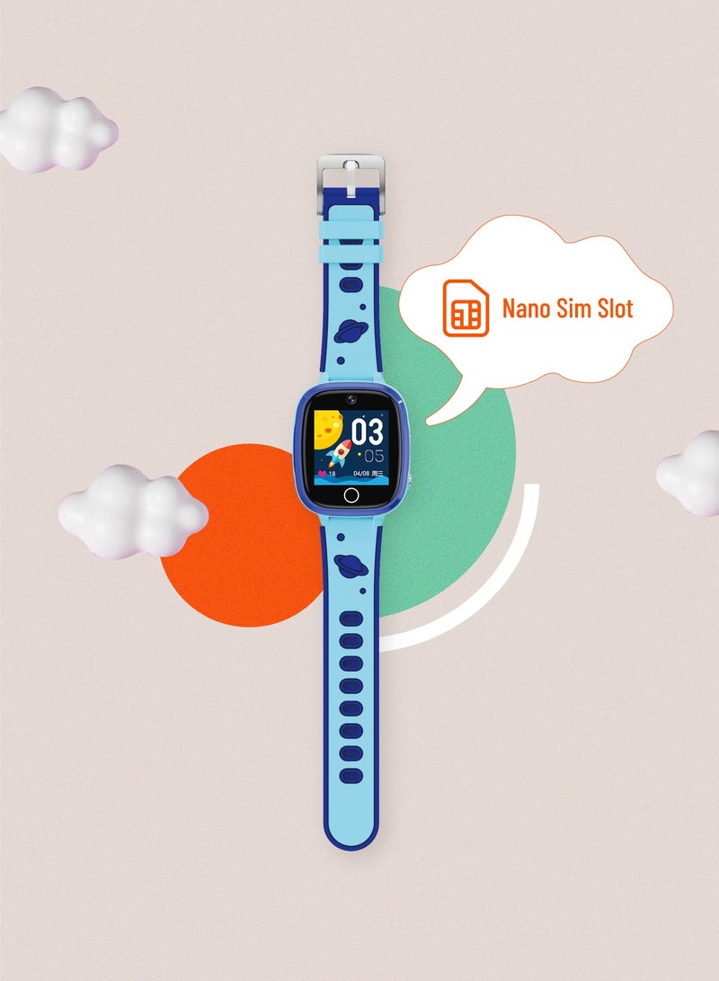 4G Kids GPS Smart Watch with Setracker 2 app - Blue