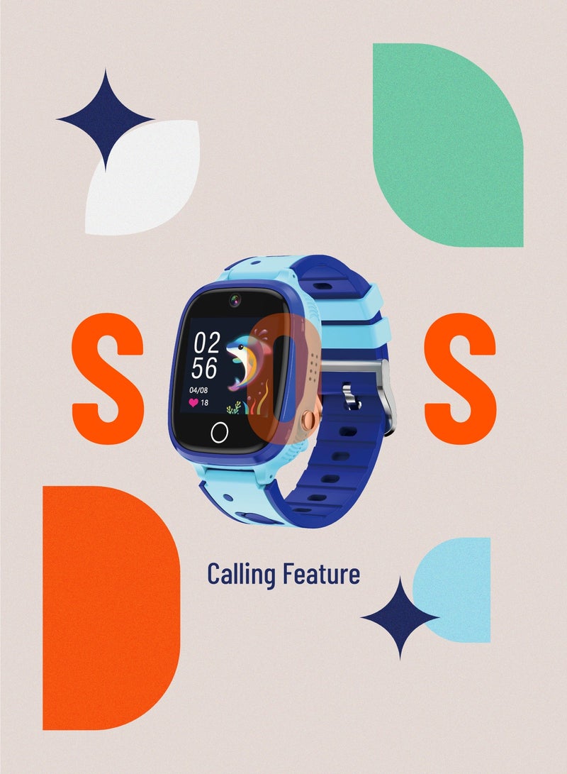 4G Kids GPS Smart Watch with Setracker 2 app - Blue