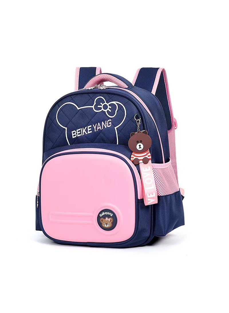 SIJINIAO - Girls' Backpack, Girls' Backpack, Children's Primary School Backpack, Blue Pink, Backpack