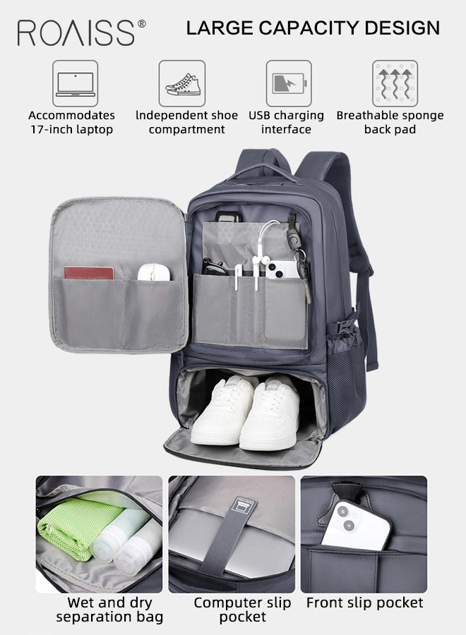 Unisex Multifunctional Travel Backpack Business Commuter Computer Bag with Multi Compartment Design External USB Charging Interface Weight Saving and Wear Resistant Hiking Bag