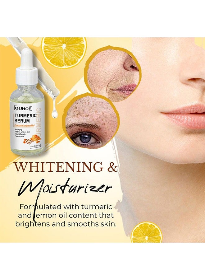 Turmeric Serum-Curcuma ​Dark Spot And Anti-Aging Turmeric Repair Face Serum, Natural Turmeric Bright Skin Dark Spot Skin Care Moisturizing Repair Serum Turmeric Oil For Face 30ml