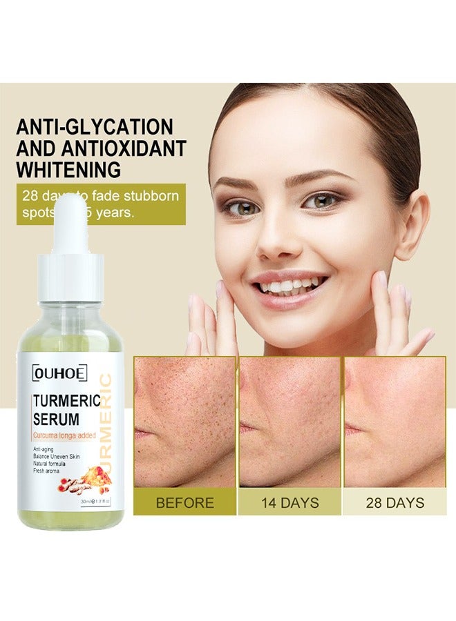 Turmeric Serum-Curcuma ​Dark Spot And Anti-Aging Turmeric Repair Face Serum, Natural Turmeric Bright Skin Dark Spot Skin Care Moisturizing Repair Serum Turmeric Oil For Face 30ml