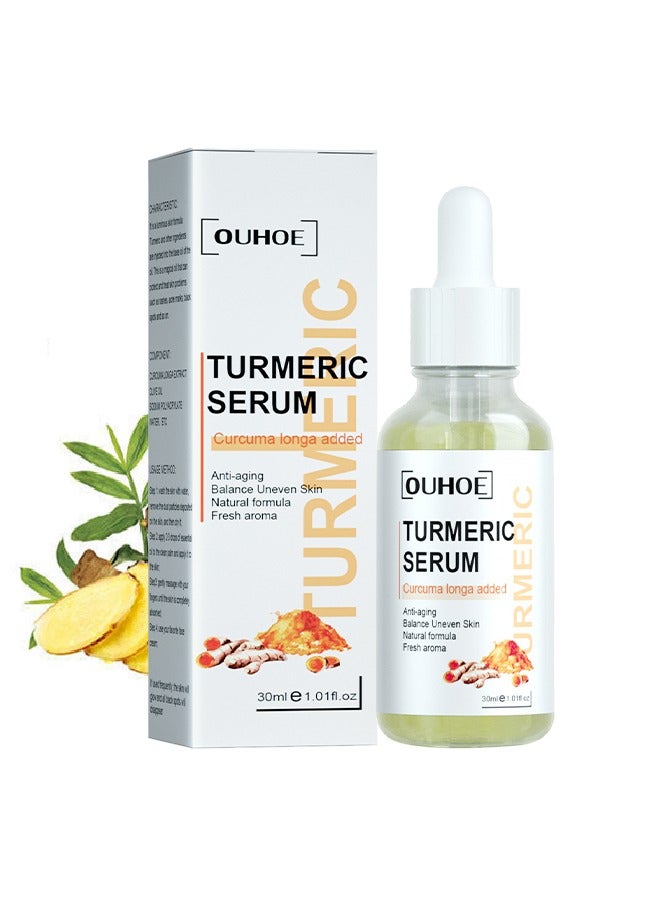Turmeric Serum-Curcuma ​Dark Spot And Anti-Aging Turmeric Repair Face Serum, Natural Turmeric Bright Skin Dark Spot Skin Care Moisturizing Repair Serum Turmeric Oil For Face 30ml