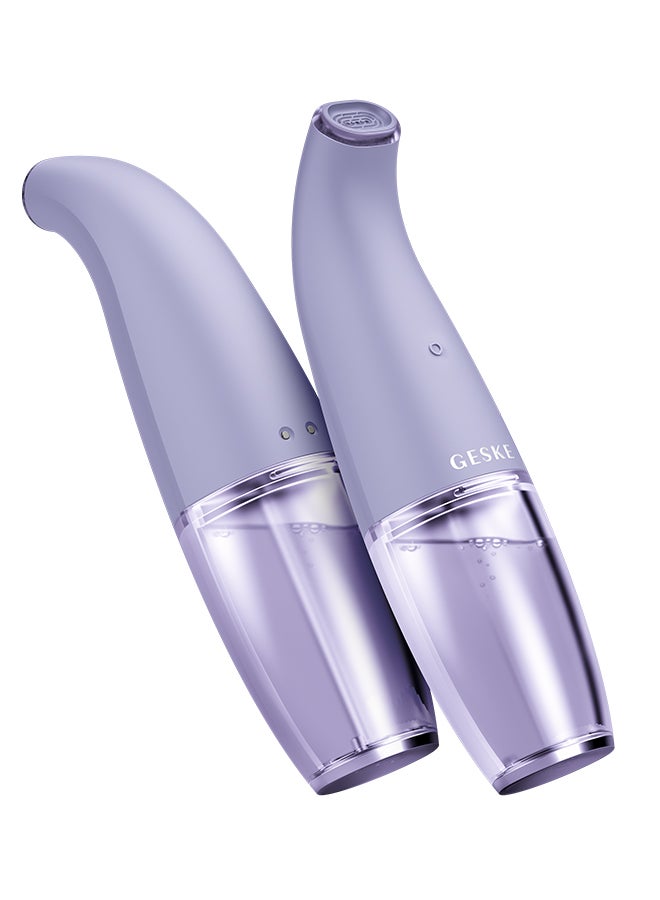 GESKE Aqua-Stream Face Cleanser | 8-in-1| Multifunctional Hydra Face Care Device  | Professional FacialSuction  Cleaning  Moisturizing and Exfoliating Device for Home Use- Purple