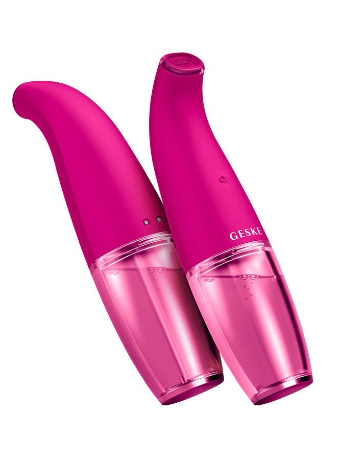 GESKE Aqua-Stream Face Cleanser | 8-in-1| Multifunctional Hydra Face Care Device | Professional Facial Suction  Cleaning  Moisturizing and Exfoliating Device for Home Use- Magenta