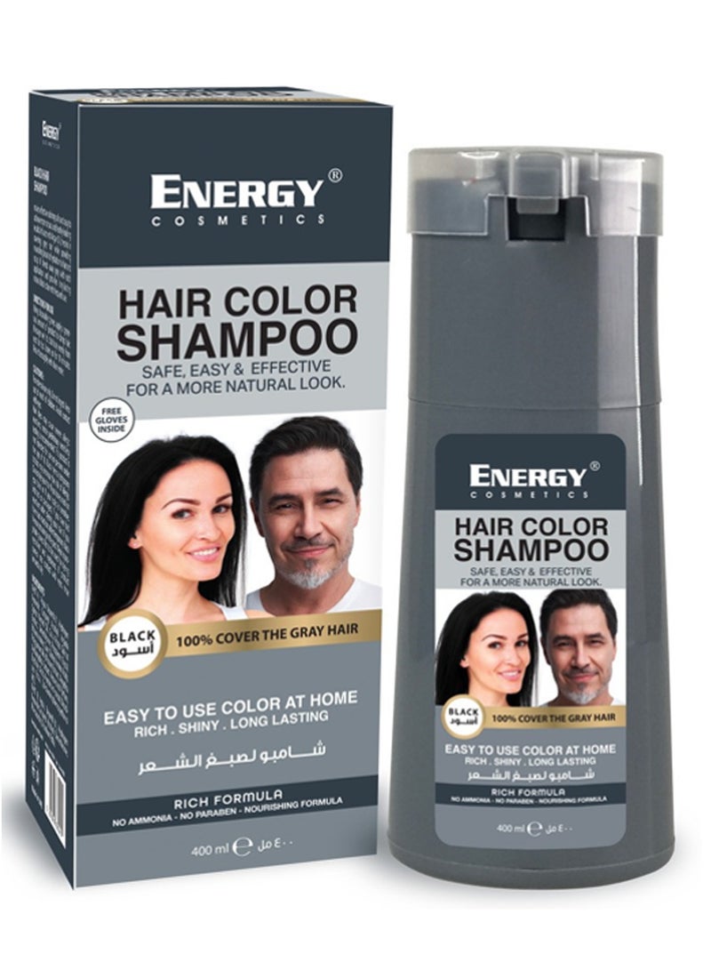 Hair Color Shampoo, Safe, Easy & Effective Hair Color Shampoo, No Ammonia, No Paraben, Black