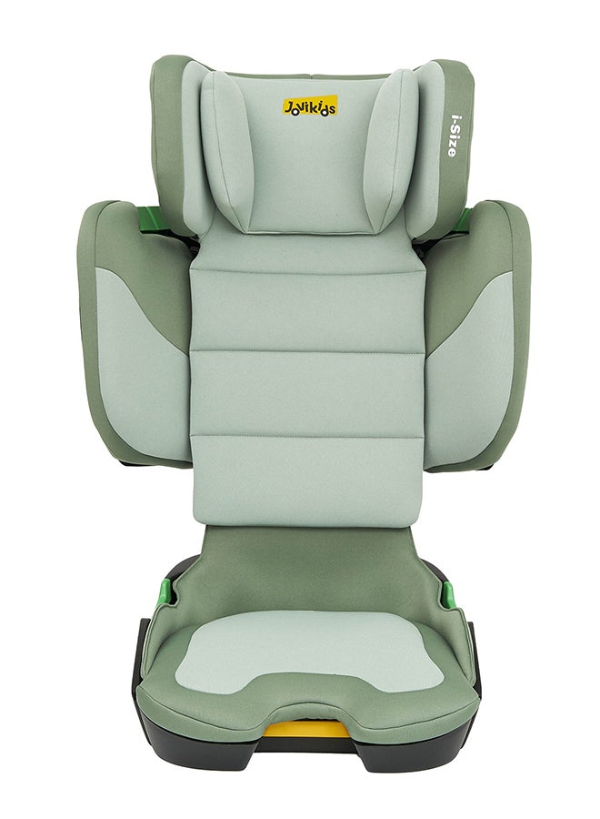 Cabin Size Portable Rober i-Size Car Seat With ISOFIX, 100 - 150 CM (Approx. 3 to 12 Years), Adjustbale Height And Width, ECE R129, Green