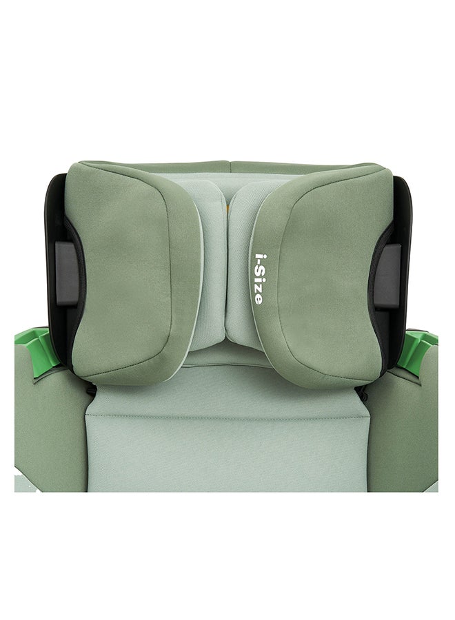 Cabin Size Portable Rober i-Size Car Seat With ISOFIX, 100 - 150 CM (Approx. 3 to 12 Years), Adjustbale Height And Width, ECE R129, Green