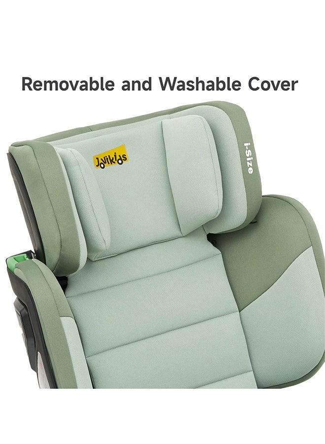 Cabin Size Portable Rober i-Size Car Seat With ISOFIX, 100 - 150 CM (Approx. 3 to 12 Years), Adjustbale Height And Width, ECE R129, Green