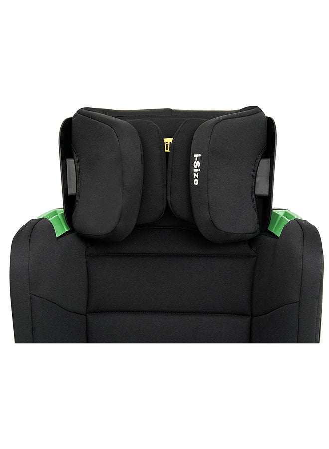 Cabin Size Portable Rober i-Size Booster Seat With ISOFIX, 100 - 150 CM (Approx. 3 To 12 Years), Adjustbale Height And Width, Compact And Folding, ECE R129, Black