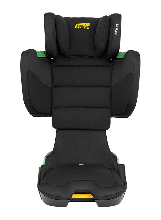 Cabin Size Portable Rober i-Size Booster Seat With ISOFIX, 100 - 150 CM (Approx. 3 To 12 Years), Adjustbale Height And Width, Compact And Folding, ECE R129, Black