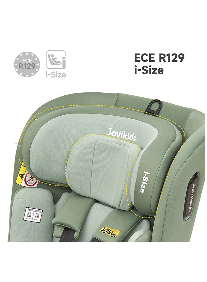 Rotating Ranger TT ISOFIX Car Seat 360° For Baby, 40 - 150 CM, 0 - 12 Years, ECE R129/E4 I-Size, Fixations ISOFIX, Top Tether - Green