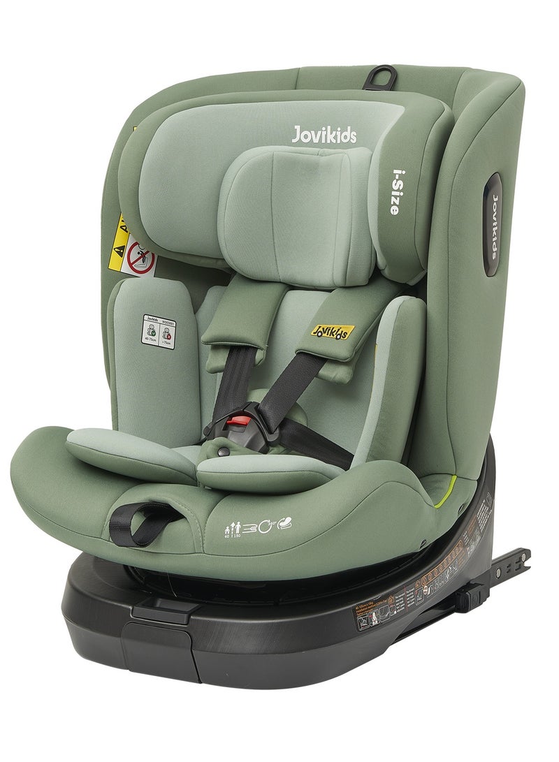 Rotating Ranger TT ISOFIX Car Seat 360° For Baby, 40 - 150 CM, 0 - 12 Years, ECE R129/E4 I-Size, Fixations ISOFIX, Top Tether - Green