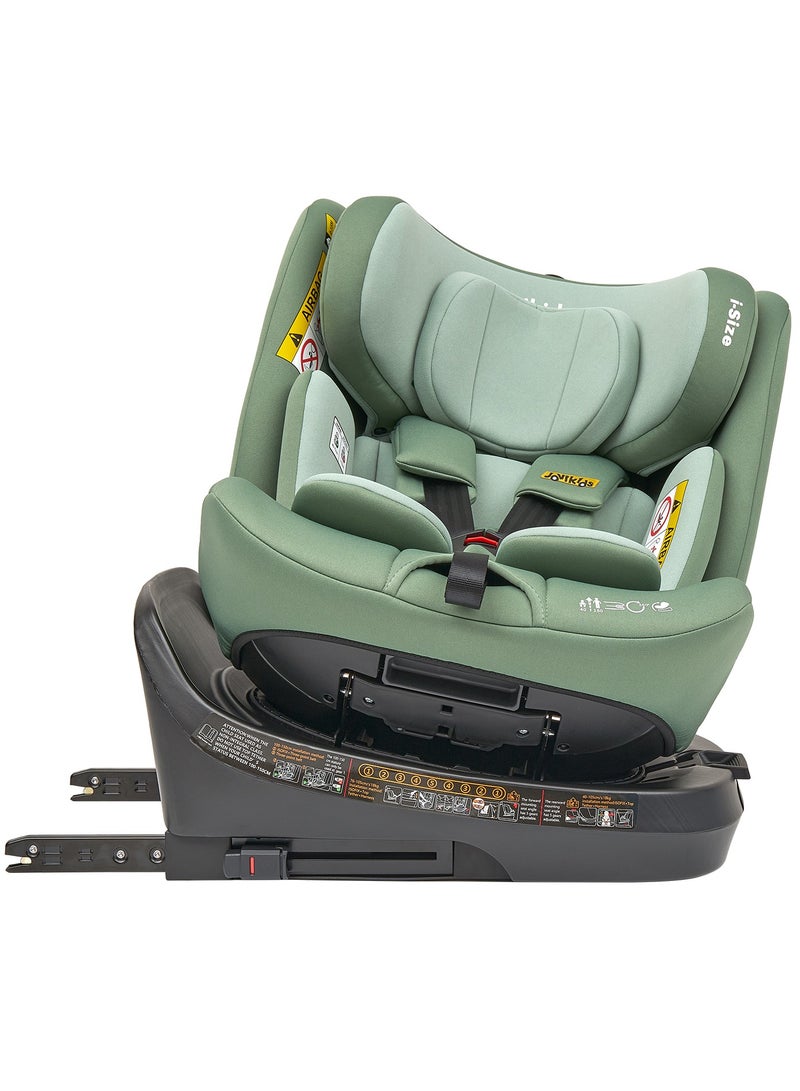 Rotating Ranger TT ISOFIX Car Seat 360° For Baby, 40 - 150 CM, 0 - 12 Years, ECE R129/E4 I-Size, Fixations ISOFIX, Top Tether - Green