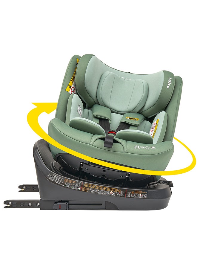 Rotating Ranger TT ISOFIX Car Seat 360° For Baby, 40 - 150 CM, 0 - 12 Years, ECE R129/E4 I-Size, Fixations ISOFIX, Top Tether - Green