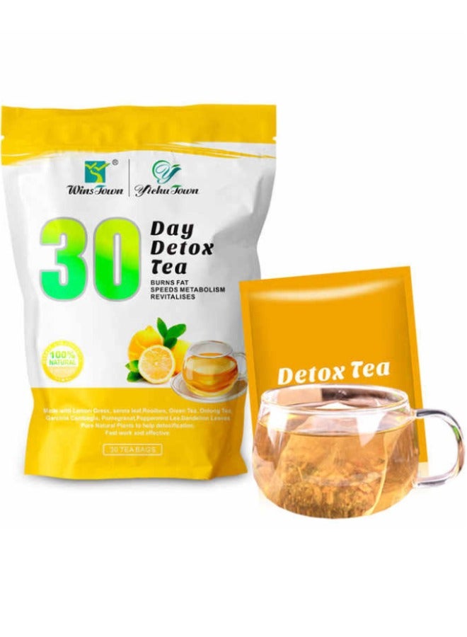 Herbal Detox Tea | Natural Slimming Tea for Weight Loss | Burns Fat & Revitalizes Metabolism | 30 Tea Bags of Powerful Natural Detox Benefits