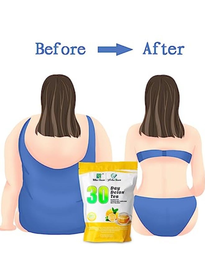 Herbal Detox Tea | Natural Slimming Tea for Weight Loss | Burns Fat & Revitalizes Metabolism | 30 Tea Bags of Powerful Natural Detox Benefits