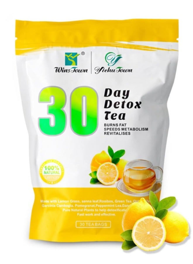 Herbal Detox Tea | Natural Slimming Tea for Weight Loss | Burns Fat & Revitalizes Metabolism | 30 Tea Bags of Powerful Natural Detox Benefits