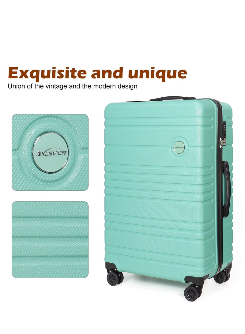Stylish 3-Piece Mint Green Travel Luggage Set with Spinner Wheels, Travel Backpack, and Toiletry Bag – 28-Inch Suitcase, Lightweight & Durable