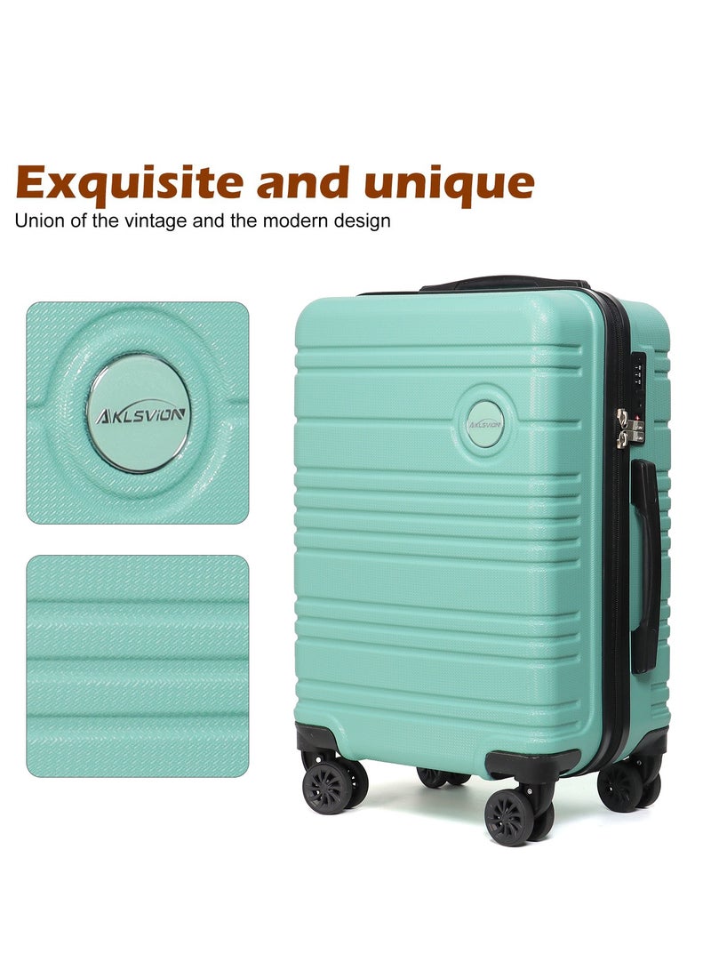 Stylish 3-Piece Mint Green Luggage Set with Spinner Wheels, Travel Backpack, and Toiletry Bag – Lightweight and Durable Travel Essentials