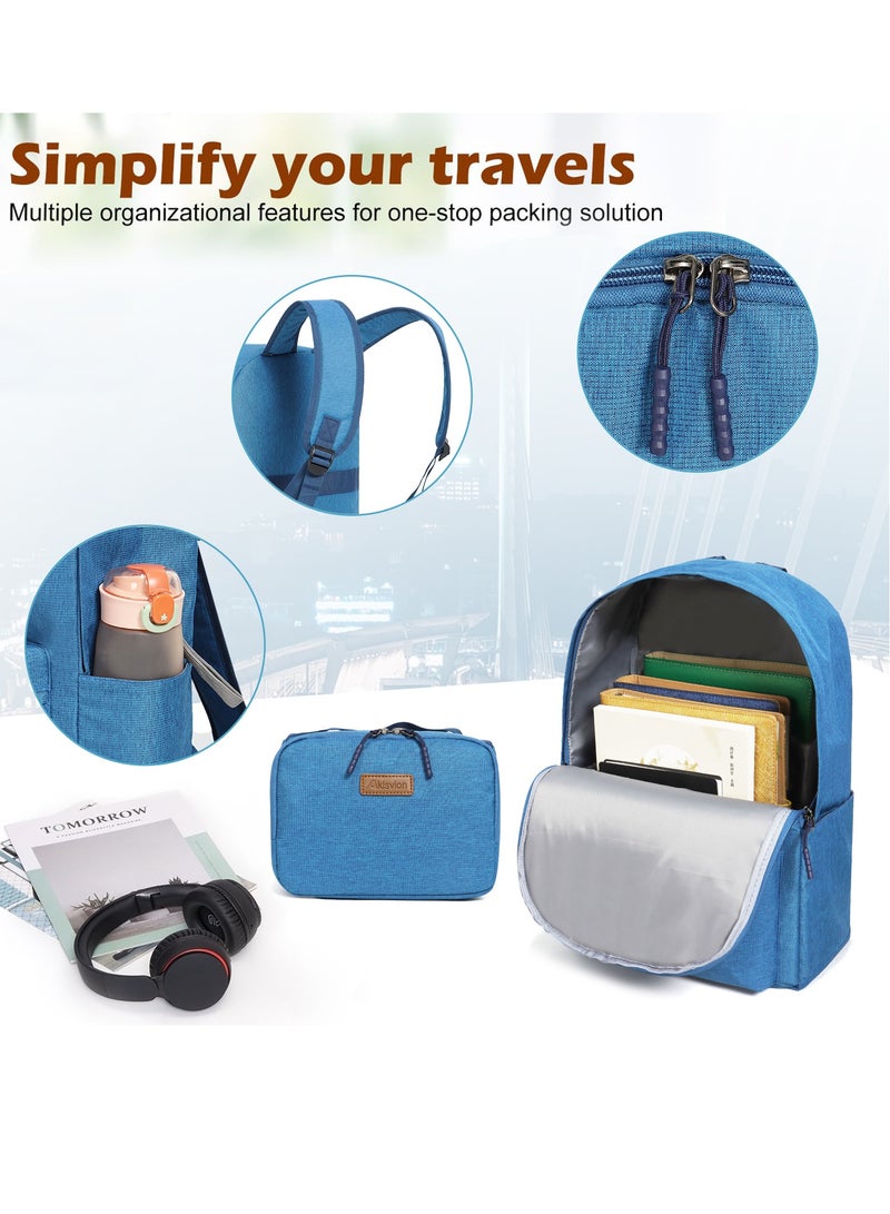 Aklsvion 20-Inch Blue Spinner Luggage Set with Backpack and Toiletry Bag - Lightweight, Durable, and TSA Lock-Equipped for Travel Ease
