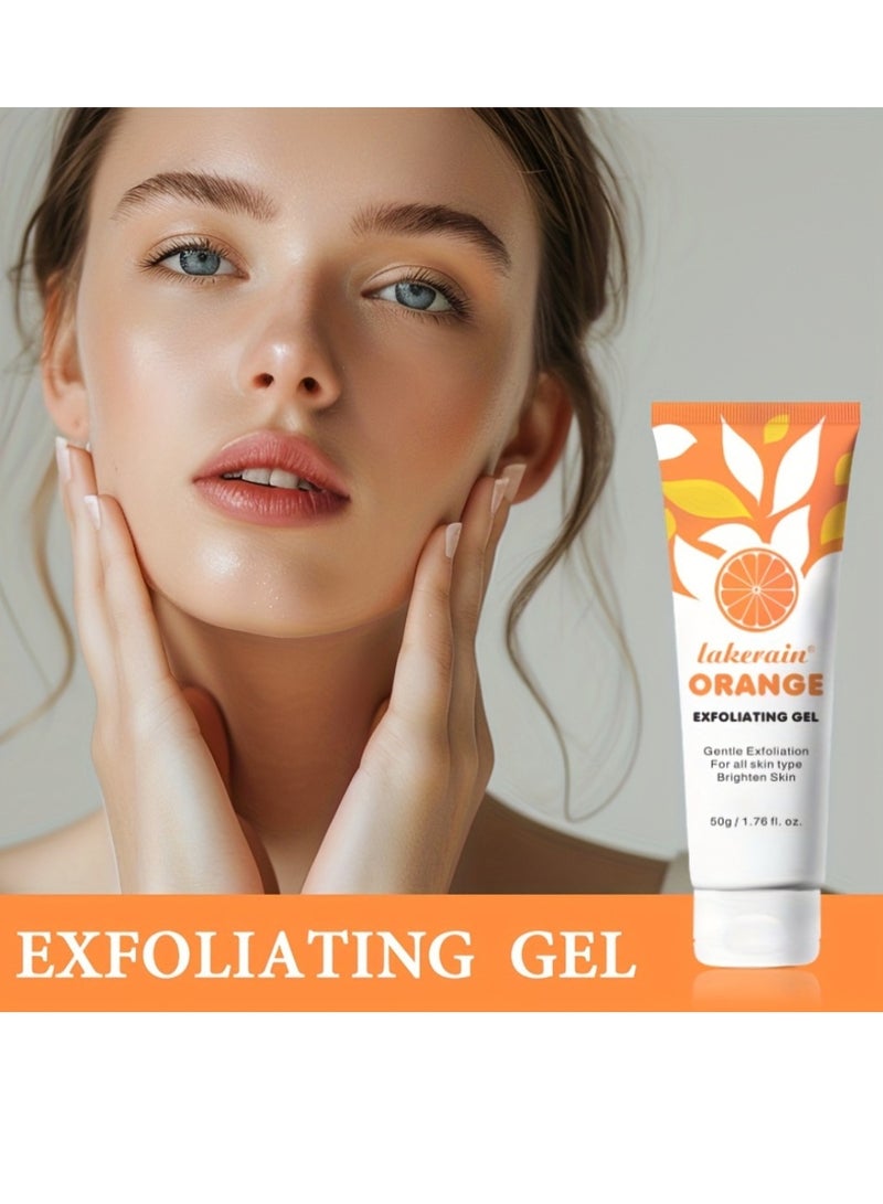 50g Orange Exfoliating Gel Dead Skin Exfoliating Gel Scrub Face Body Skin Natural Orange Peeling Gel Face Scrub Removes Dead Skin and Calluses Deep Cleansing Moisturizing Facial Exfoliator