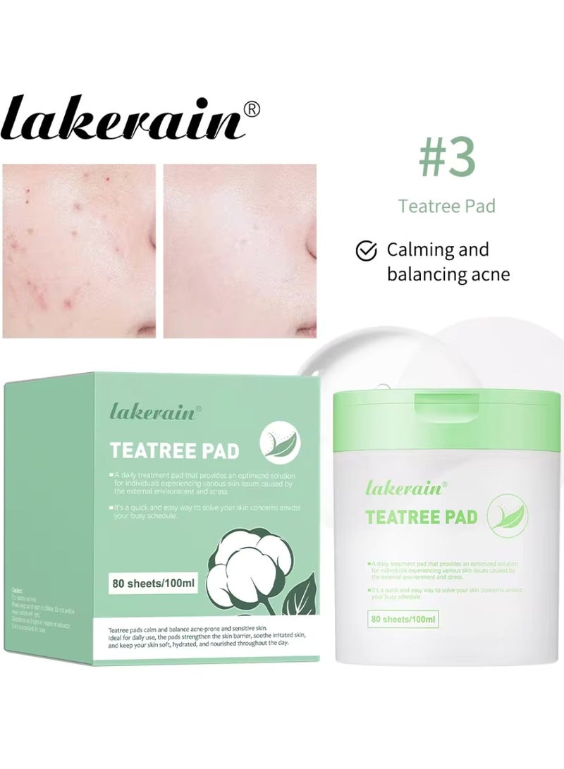 80Pcs 100ml Tea Tree Pads Balance Acne Prone Skin Calm Skin Daily Use Pads Strengthen Skin Barrier Soothe Skin and Keep Skin Soft Moisturize Hydrate Nourish Skin All Day Moisturizing Gel Pads 03