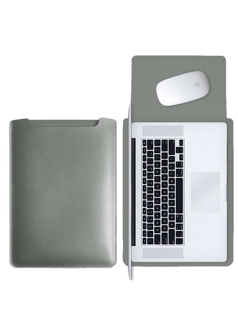 Suitable for Apple, Xiaomi, Huawei Full Protection Tablet Laptop Bag 13/14 Inch PU Leather Non-magnetic Liner Design Thickened Laptop Bag Can Be Used as Mouse Pad