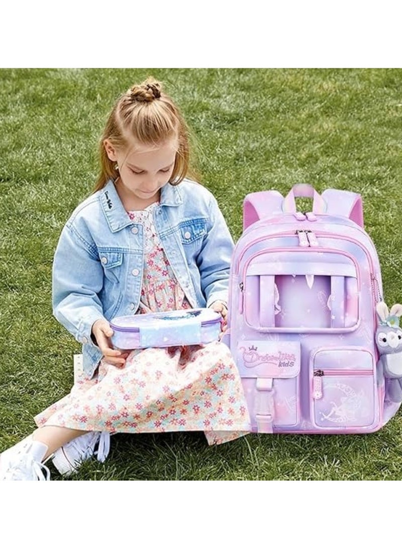 Kids Pink and Purple School Bag