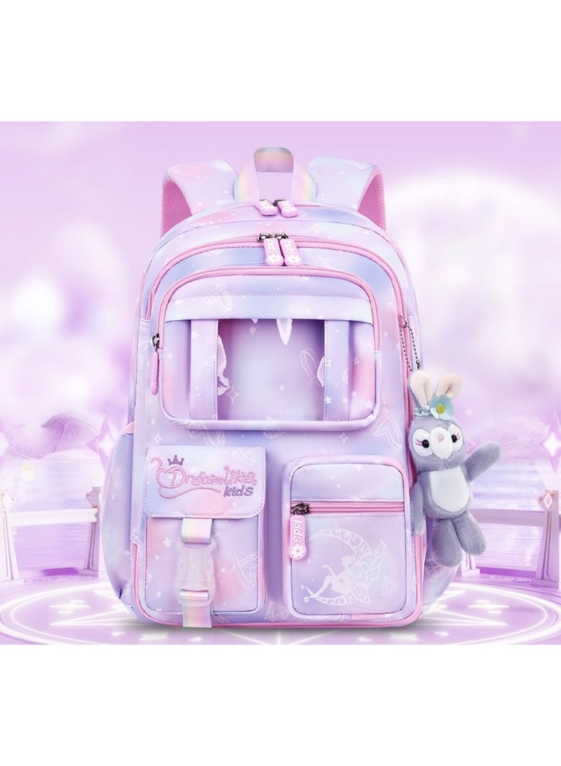 Kids Pink and Purple School Bag