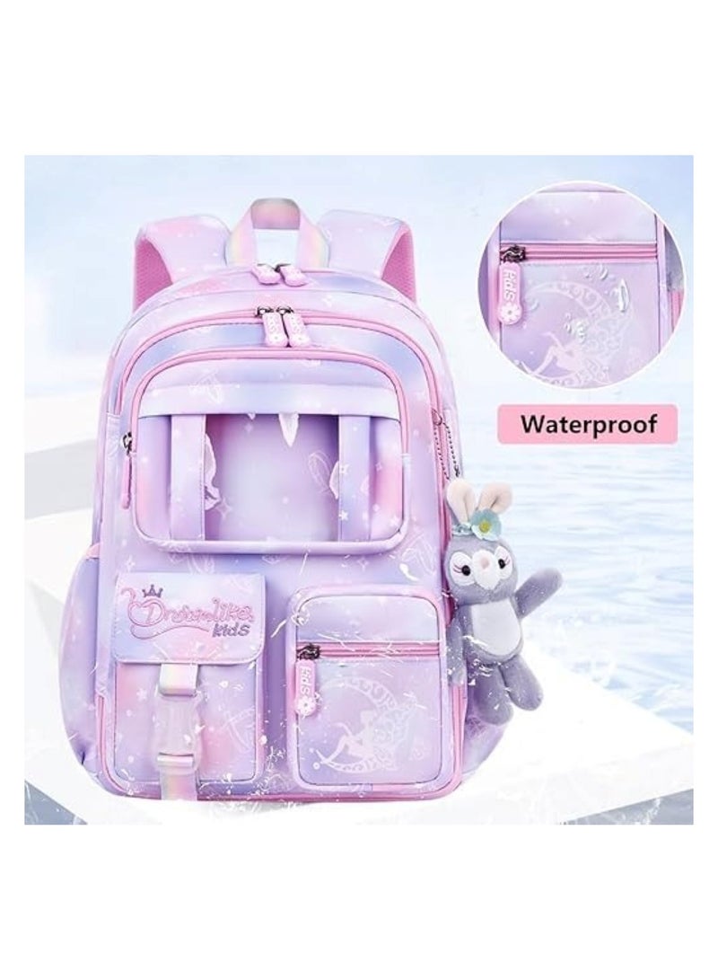 Kids Pink and Purple School Bag