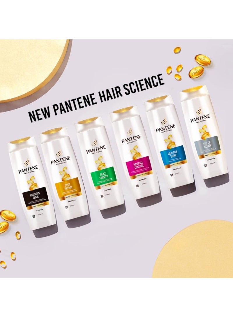 Pantene Hair Science Silky Smooth Shampoo 180ml with Pro-Vitamins & Vitamin E for hydrated, Frizz Free Hair,For All Hair Types, Shampoo For Women & Men, Shampoo For Frizzy and Dry Hair