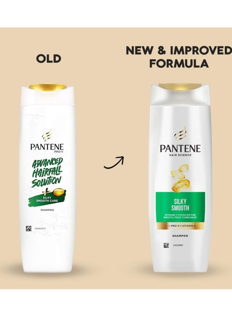 Pantene Hair Science Silky Smooth Shampoo 180ml with Pro-Vitamins & Vitamin E for hydrated, Frizz Free Hair,For All Hair Types, Shampoo For Women & Men, Shampoo For Frizzy and Dry Hair