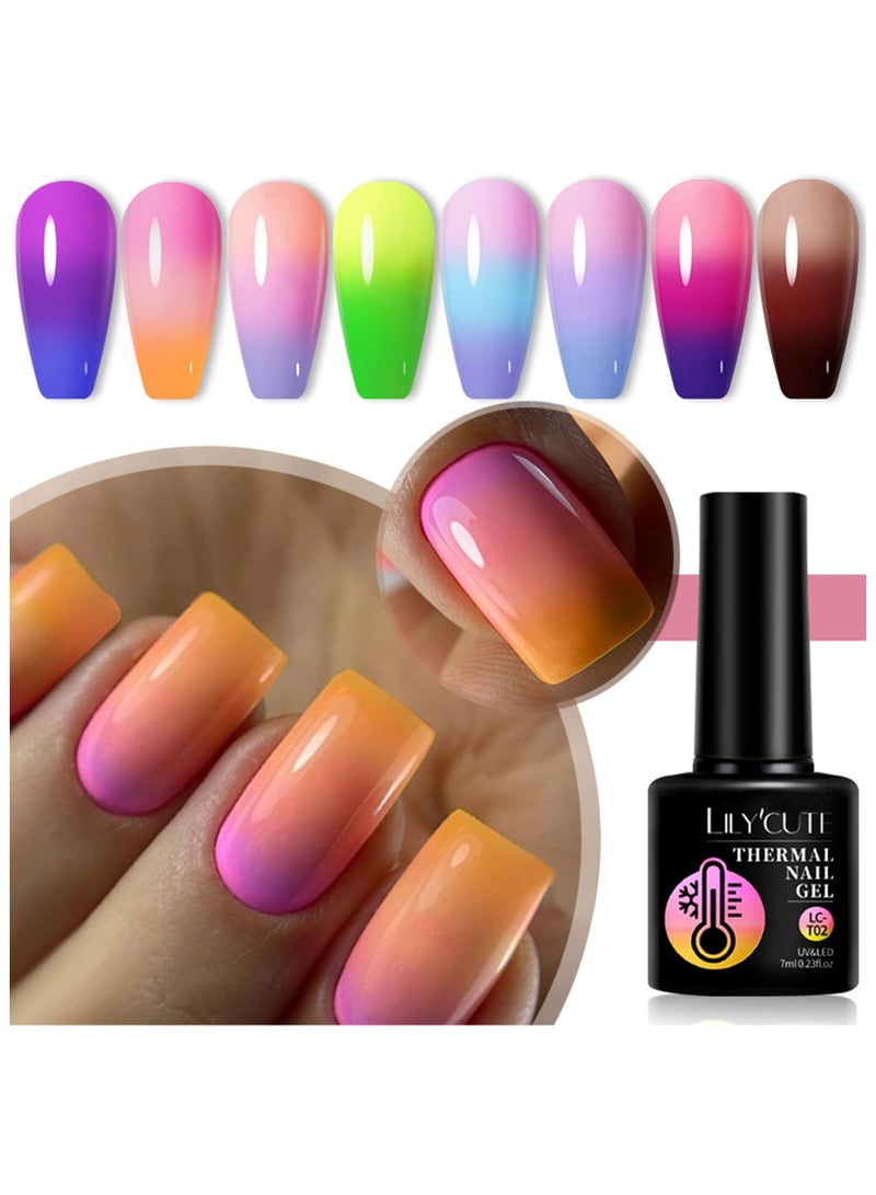 5 Pcs Gel Nail Polish, Colour Changing Gel Nail Polish Set, UV Gel Thermal Temperature Nail Polish Set Soak Off Glitter Matte Finish Nails Art Gifts For Women