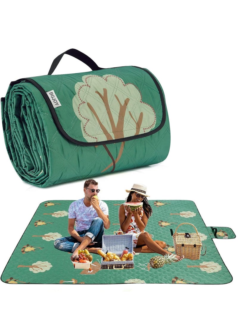 Large Picnic Blanket Beach Sandproof Mat Sandfree with Carry Strap Outdoor fit 2-4 Adults for Camping Travel Grass Playground Park