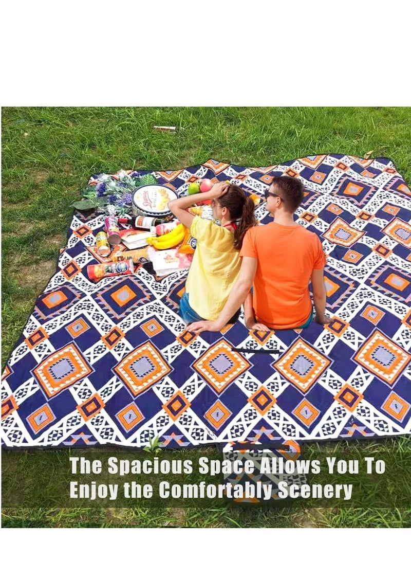 Large Outdoor Picnic Blankets, 79''x79'' Sandproof Beach Blanket Lightweight Foldable Extra =Perfect for Family Camping Park Travel Grass