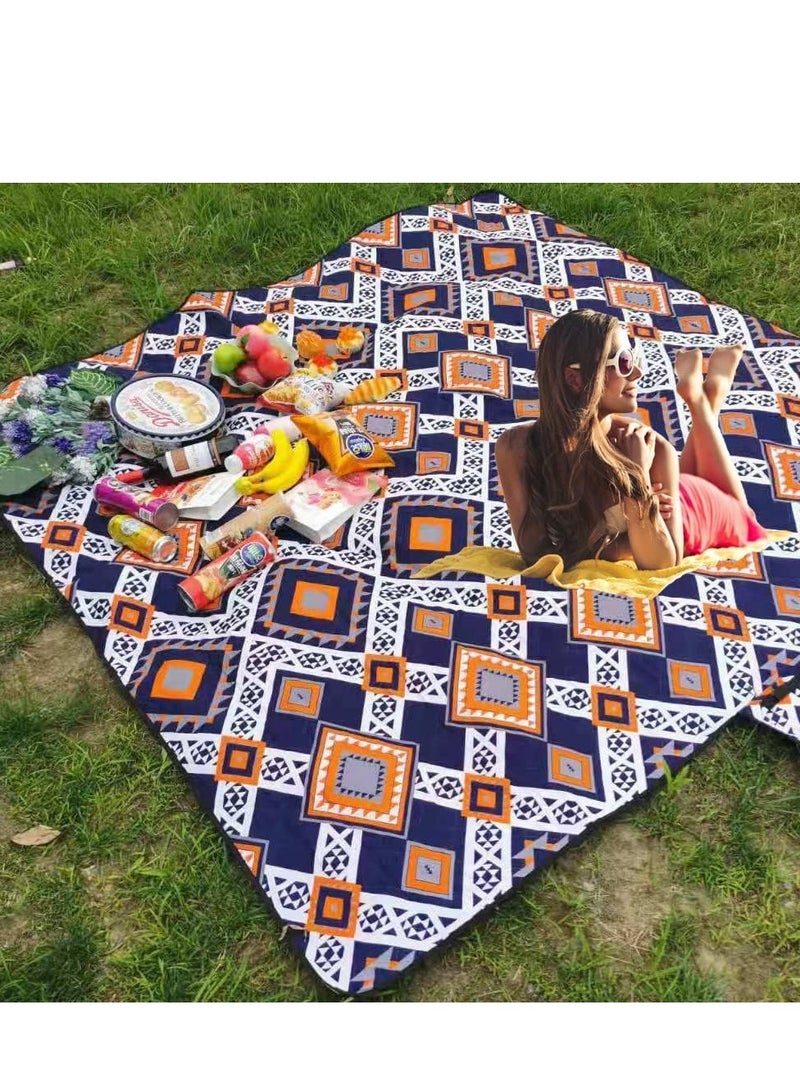 Large Outdoor Picnic Blankets, 79''x79'' Sandproof Beach Blanket Lightweight Foldable Extra =Perfect for Family Camping Park Travel Grass