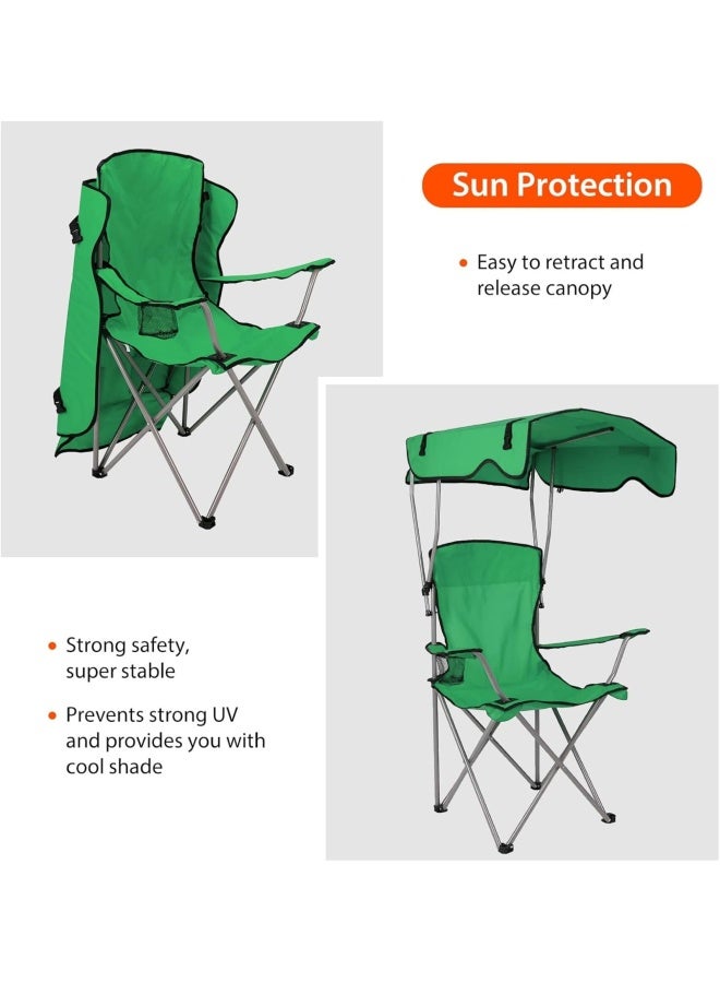 Campmate Folding Beach Chair Cm-7880 With Canopy Sun Protection Roof | For Camping - Fishing -Outdoor