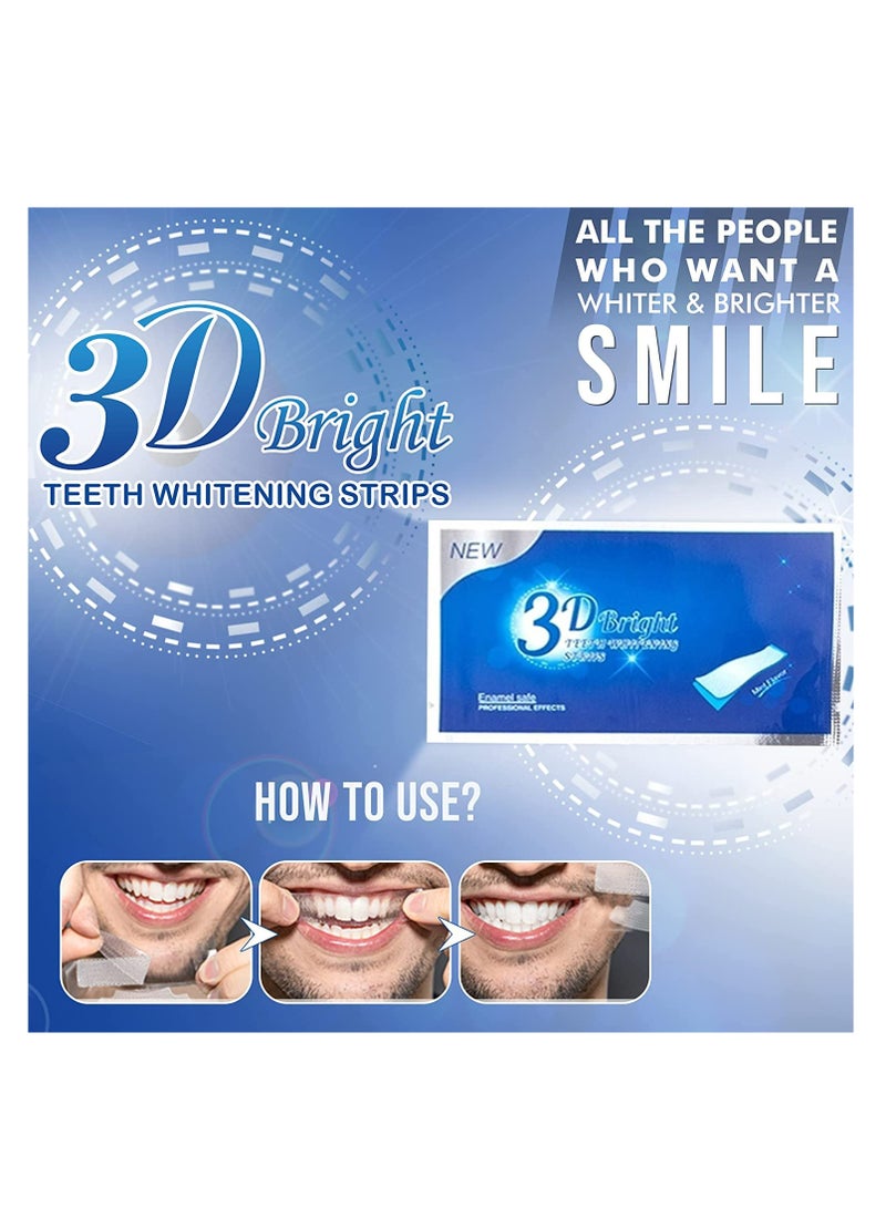 3D Bright Teeth Whitening Strips with V34 Colour Corrector Toothpaste Safe Formula 100% Genuine Branded PAP+ Teeth Whitening Strips 10 Treatments Professional Teeth Whitener for Teeth Enamel & Stains Removal | Unisex