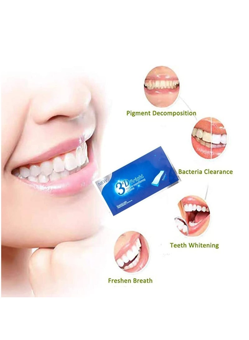 3D Bright Teeth Whitening Strips with V34 Colour Corrector Toothpaste Safe Formula 100% Genuine Branded PAP+ Teeth Whitening Strips 10 Treatments Professional Teeth Whitener for Teeth Enamel & Stains Removal | Unisex